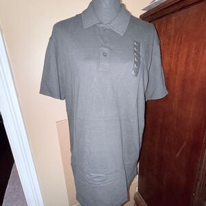 True Classic Polo Shirt Mens Large L Black New Short Sleeve Cotton Blend TCT4002